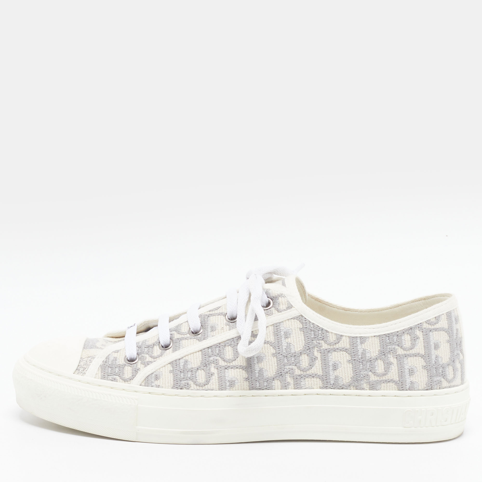 

Dior Walk'n'Dior Size  Grey/White Oblique Jacquard Low Top Sneakers
