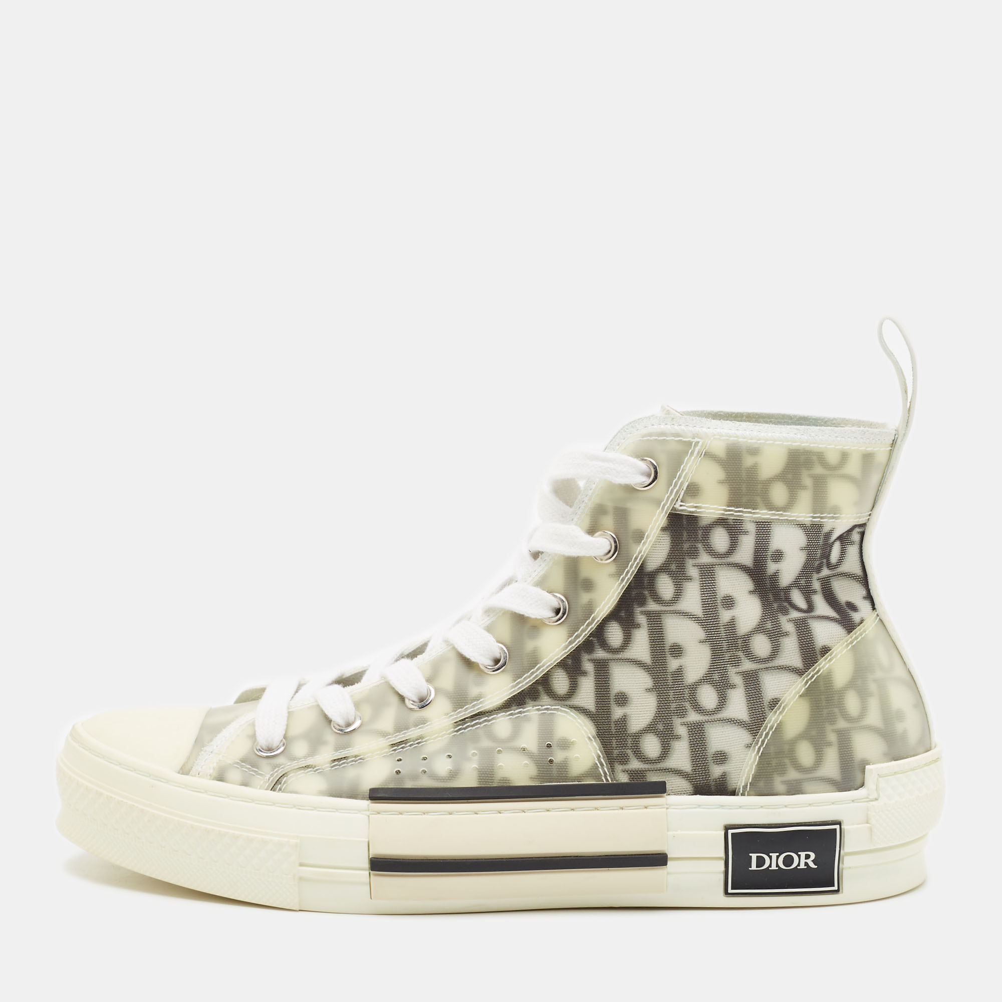 

Dior B23 Size  Grey/Transperent Oblique Mesh and PVC High Top Sneakers