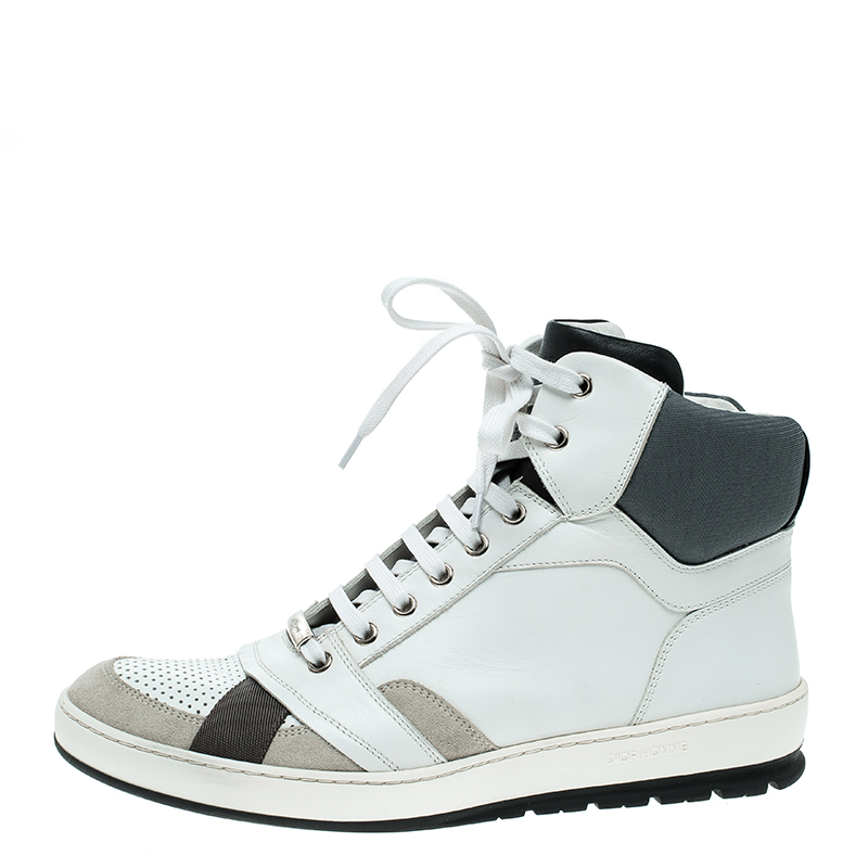 

Dior Homme Tri Color Leather High Top Sneakers Size, White