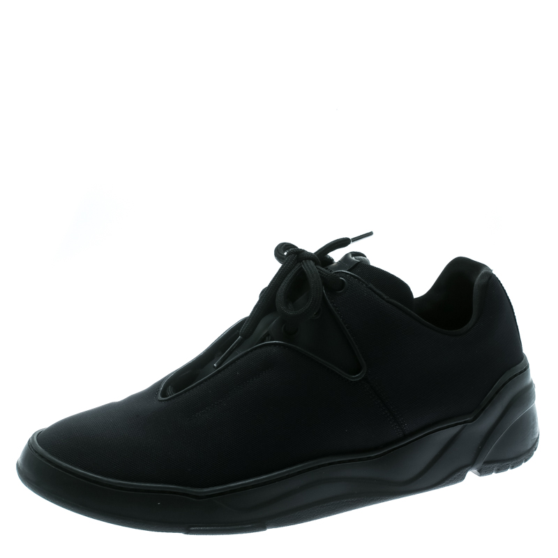 Dior Black Canvas And Leather Lace Up  Sneakers Size 41