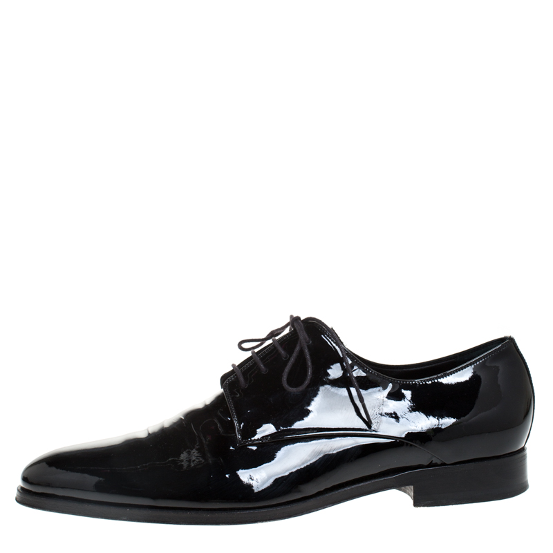 

Dior Black Patent Leather Lace Up Derby Size