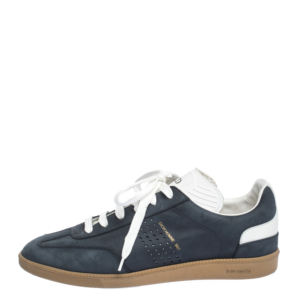 

Dior Navy Blue Nubuck and Leather B01 Low Top Sneakers Size