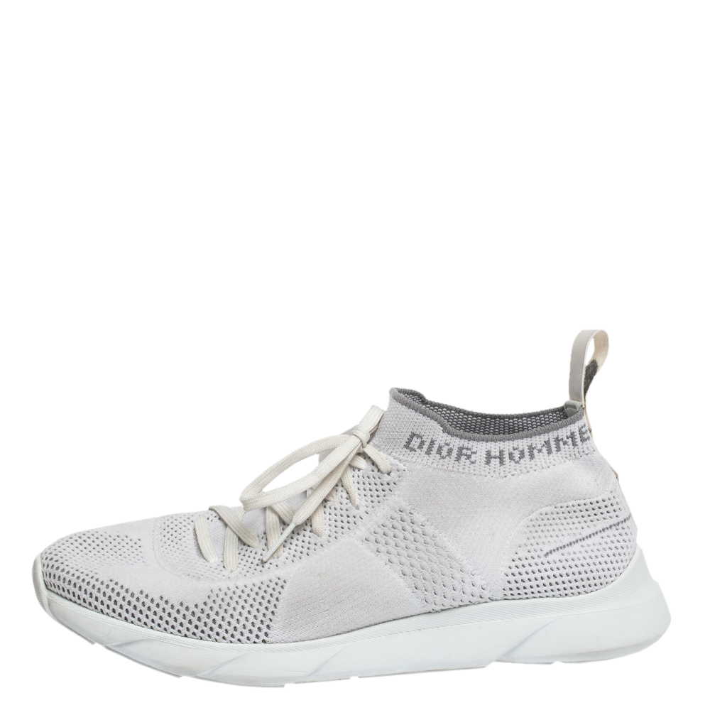 

Dior White/Grey Knit B21 Socks Low Top Sneakers Size