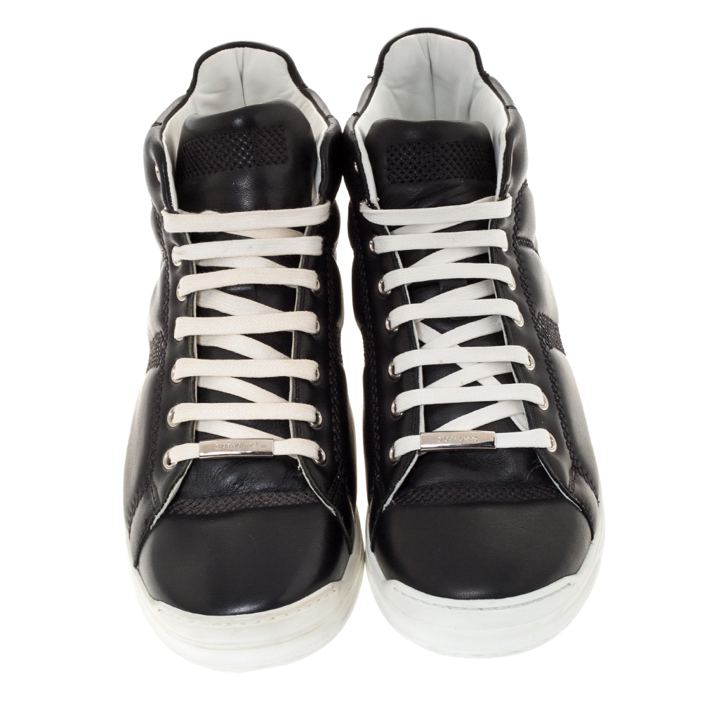 Dior Black Leather Lace High Top Sneakers Size 41 Dior | TLC
