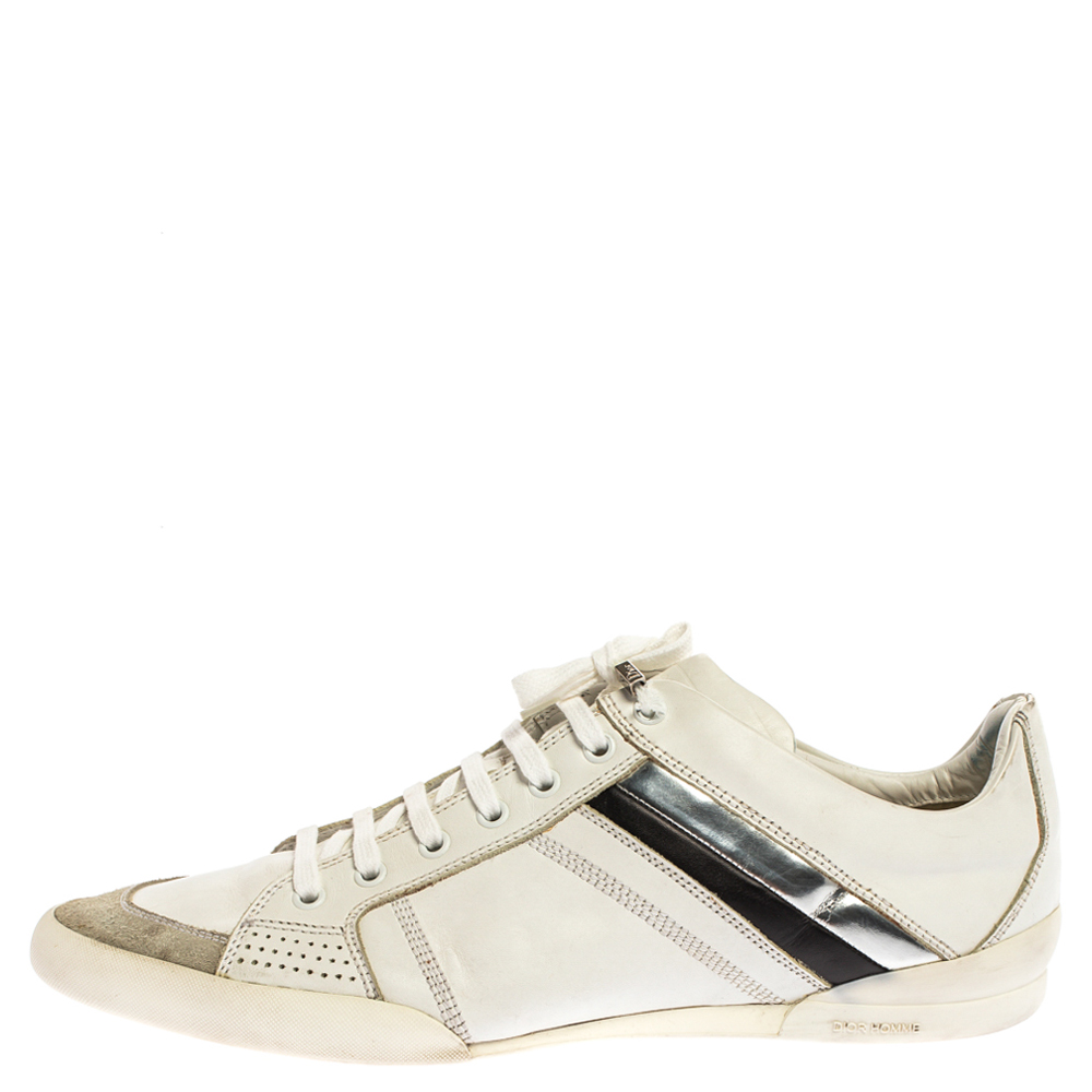 

Dior Homme White Leather Low Top Sneakers Size