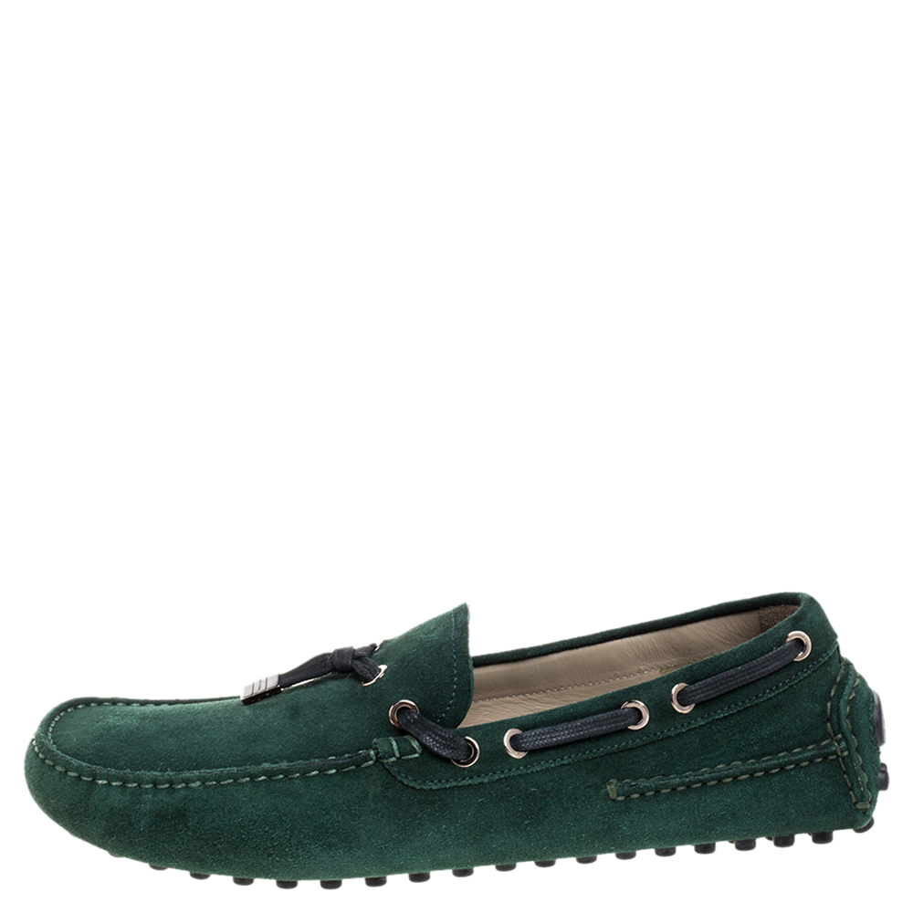 

Dior Green Suede Loafers Size