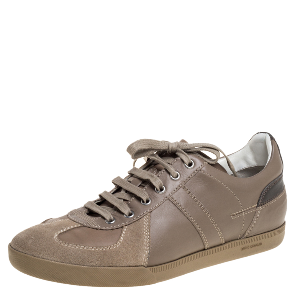 Dior Beige Suede And Leather Homme Sneakers Size 41.5