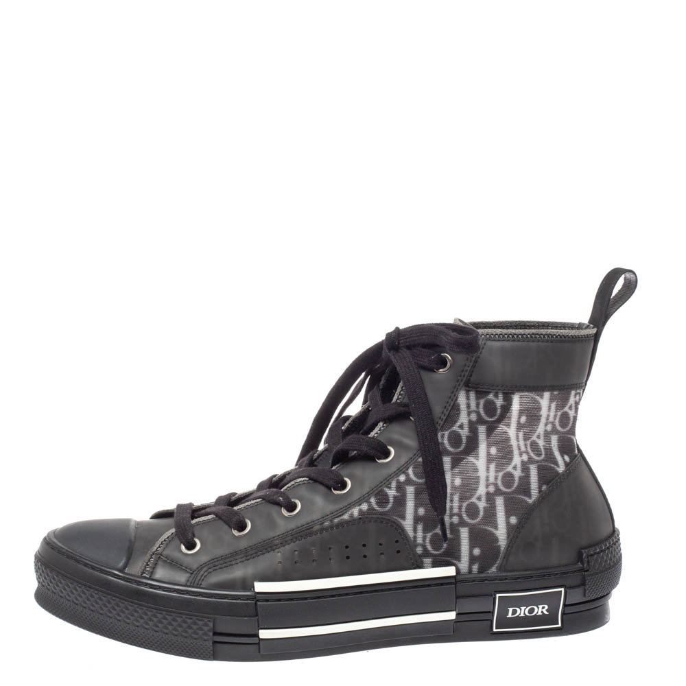 

Dior Black Mesh And Oblique B-23 High Top Sneakers Size