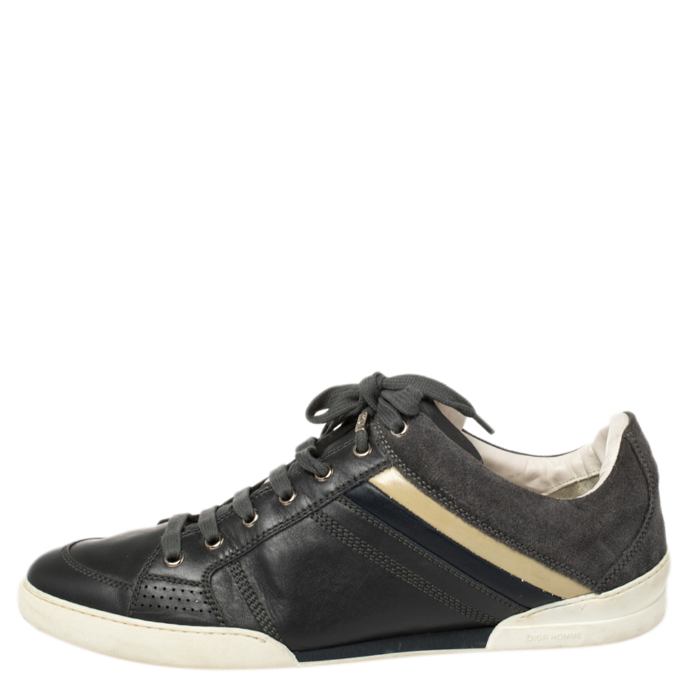 

Dior Homme Grey Leather and Suede Low Top Sneakers Size