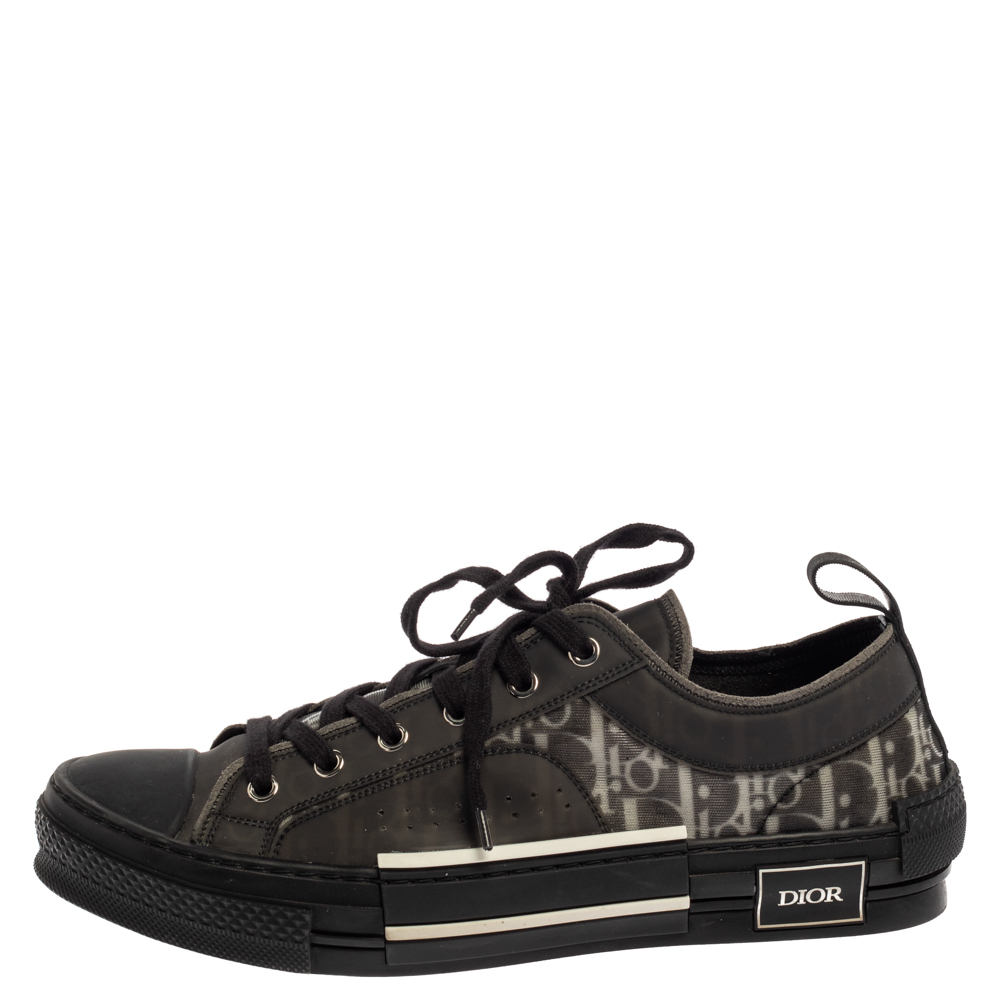 

Dior Black/Grey Mesh And Rubber B23 Low Top Sneakers Size