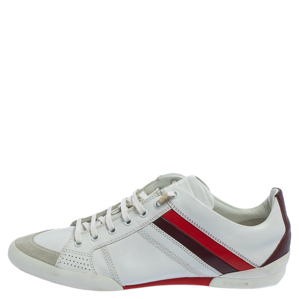 

Dior White Leather And Suede Low Top Sneakers Size