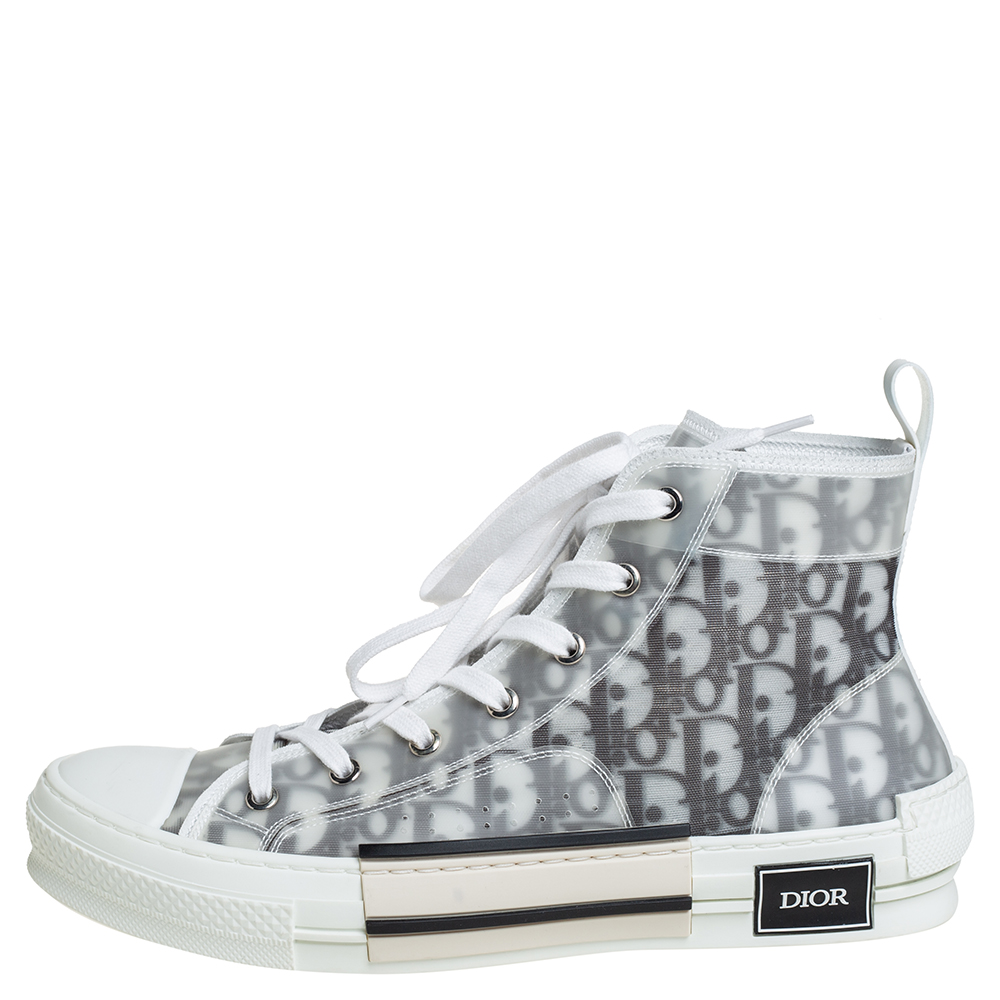 

Dior White/Black Oblique Mesh B23 High Top Sneakers Size