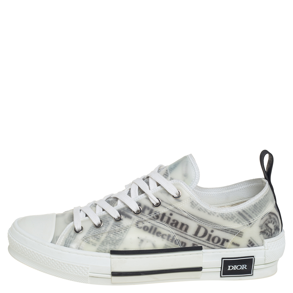 

Dior White Vinyl And Mesh Lace Up B23 Sneakers Size