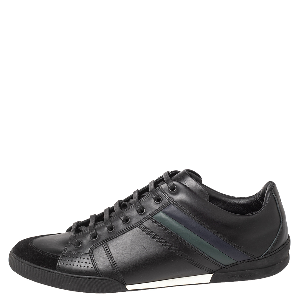 

Dior Black Leather And Suede Lace Up Sneakers Size