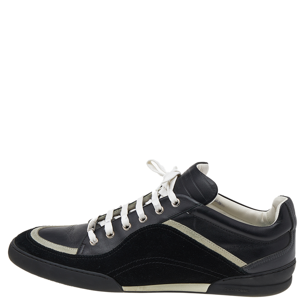 

Dior Homme Black/White Leather and Suede Low Top Sneakers Size