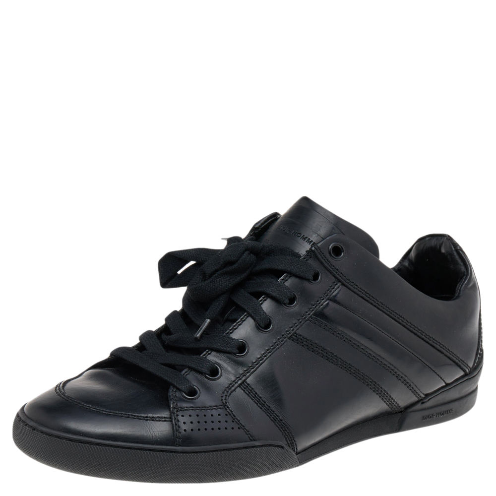 

Dior Homme Black Patent and Leather Low Top Sneakers Size
