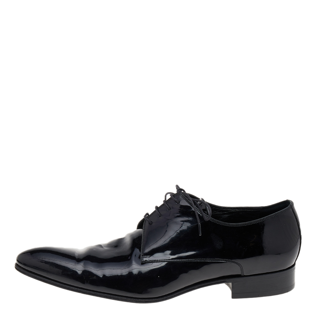 

Dior Black Patent Leather Lace Up Derby Size