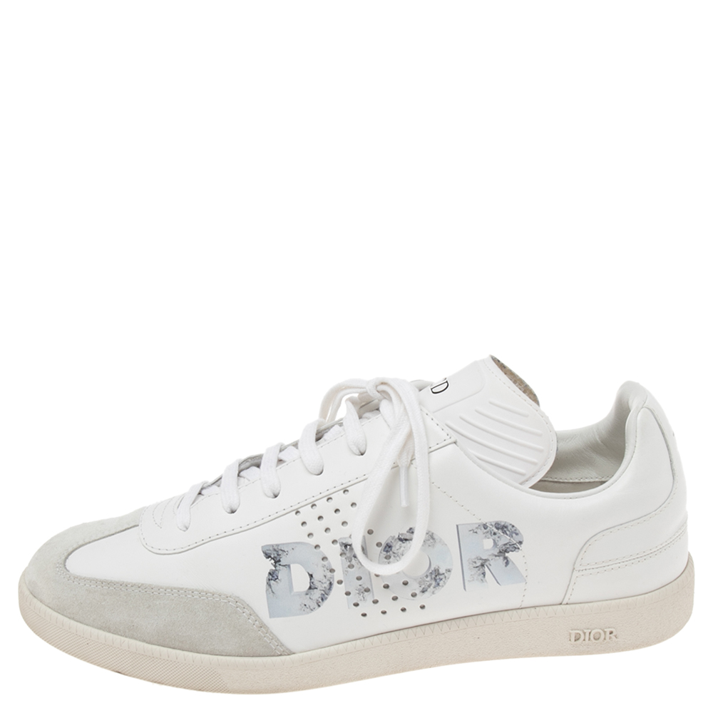 

Dior White/Grey Suede And Leather B01 Low Top Sneakers Size