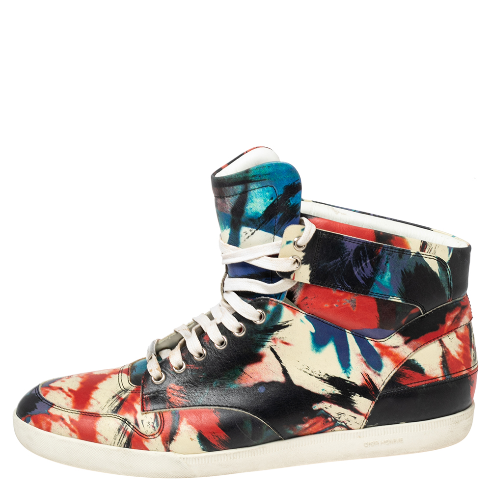 

Dior Multicolor Leather High Top Sneakers Size