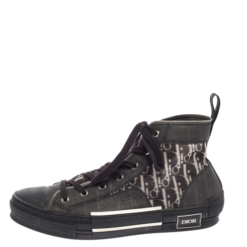 

Dior Black Mesh And Oblique B-23 High Top Sneakers Size
