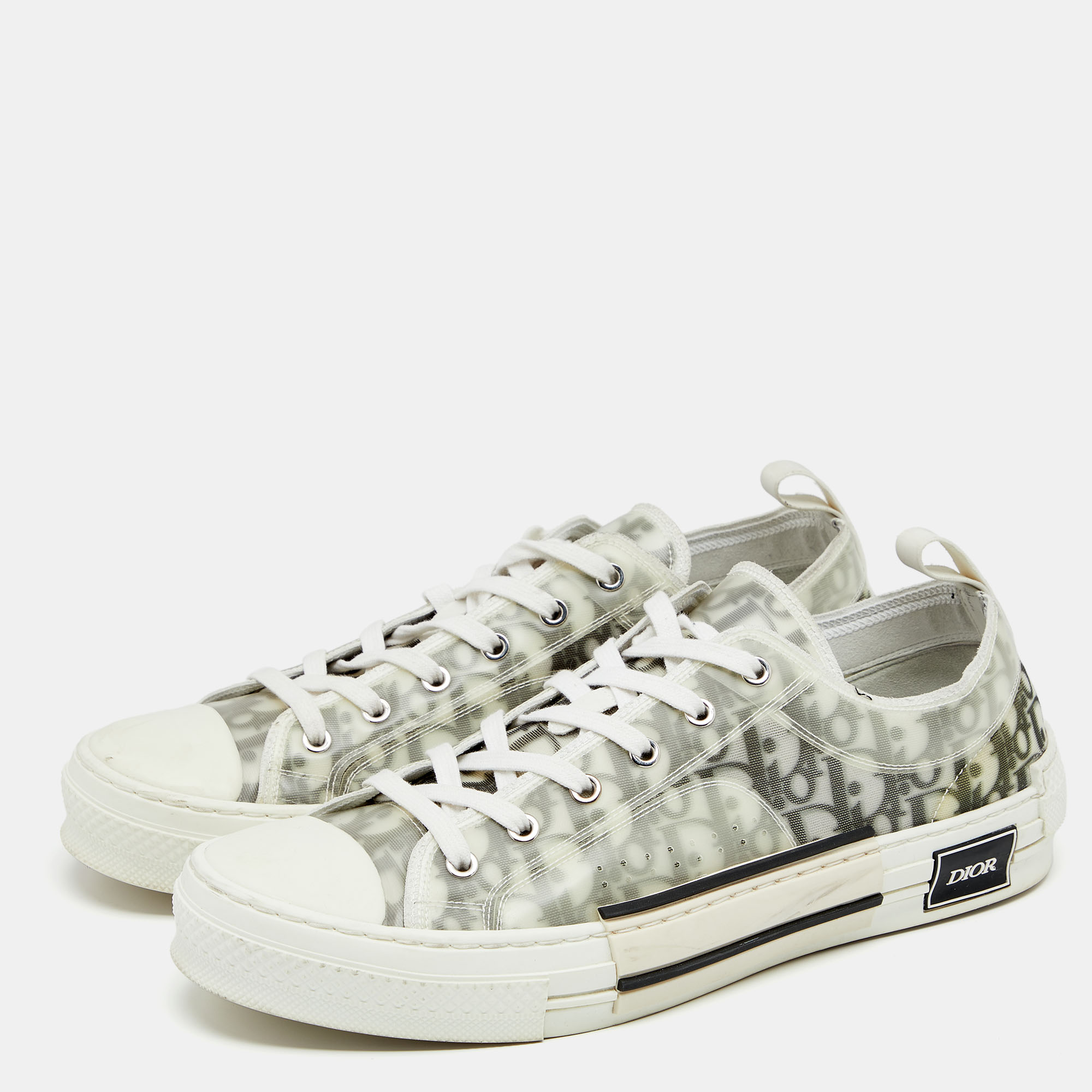 

Dior White Oblique Mesh and Rubber B23 Low Top Sneakers Size
