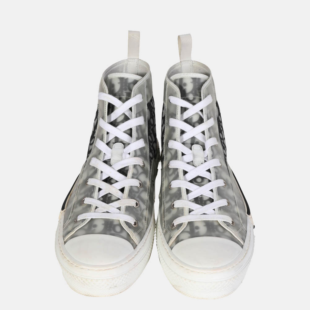 

Dior White/Black Dior Oblique Canvas B23 High Top Sneakers EU