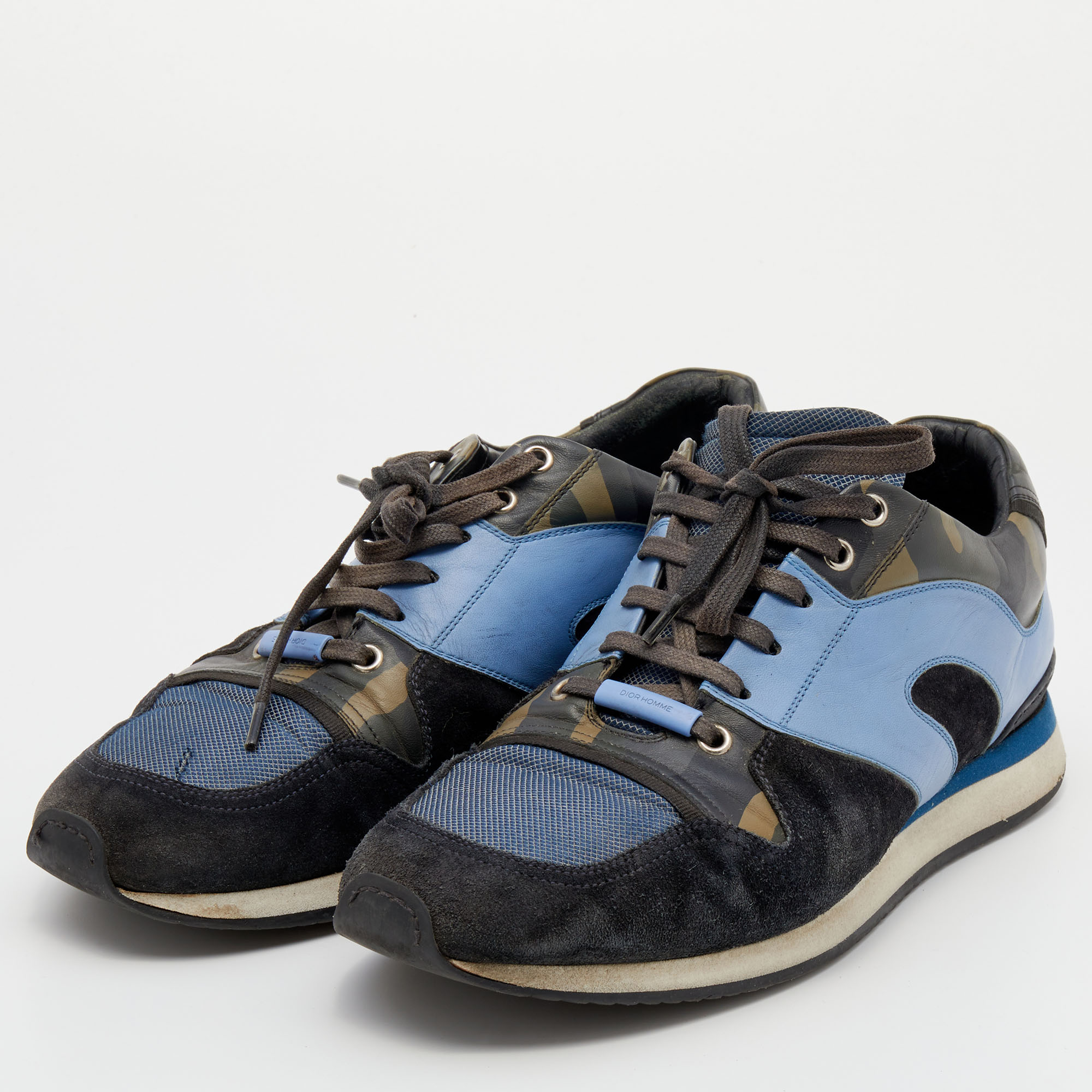 

Dior Homme Multicolor Leather And Suede Lace Up Sneakers Size
