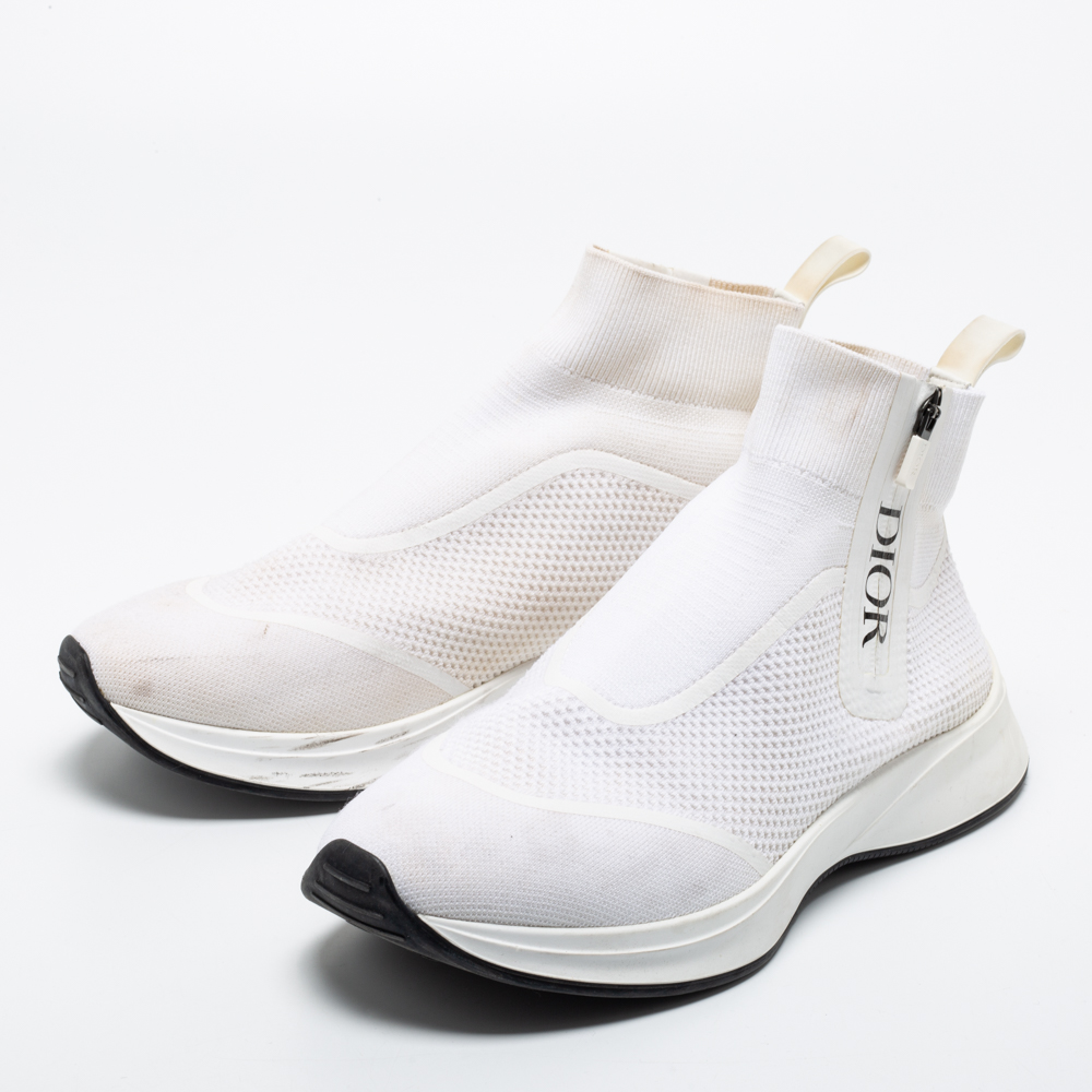 

Dior Off-White Mesh and Knit Fabric B25 Sock High-Top Sneakers Size