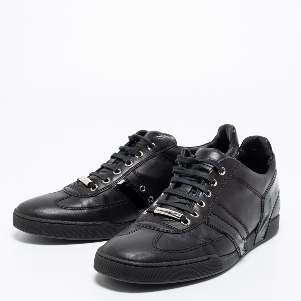 

Dior Homme Black Patent and Leather Low-Top Sneakers Size