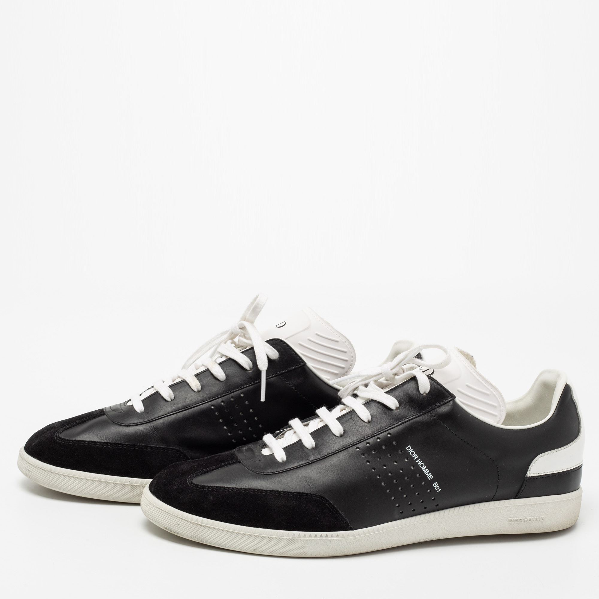 

Dior Black/White Leather And Suede B01 Sneakers Size