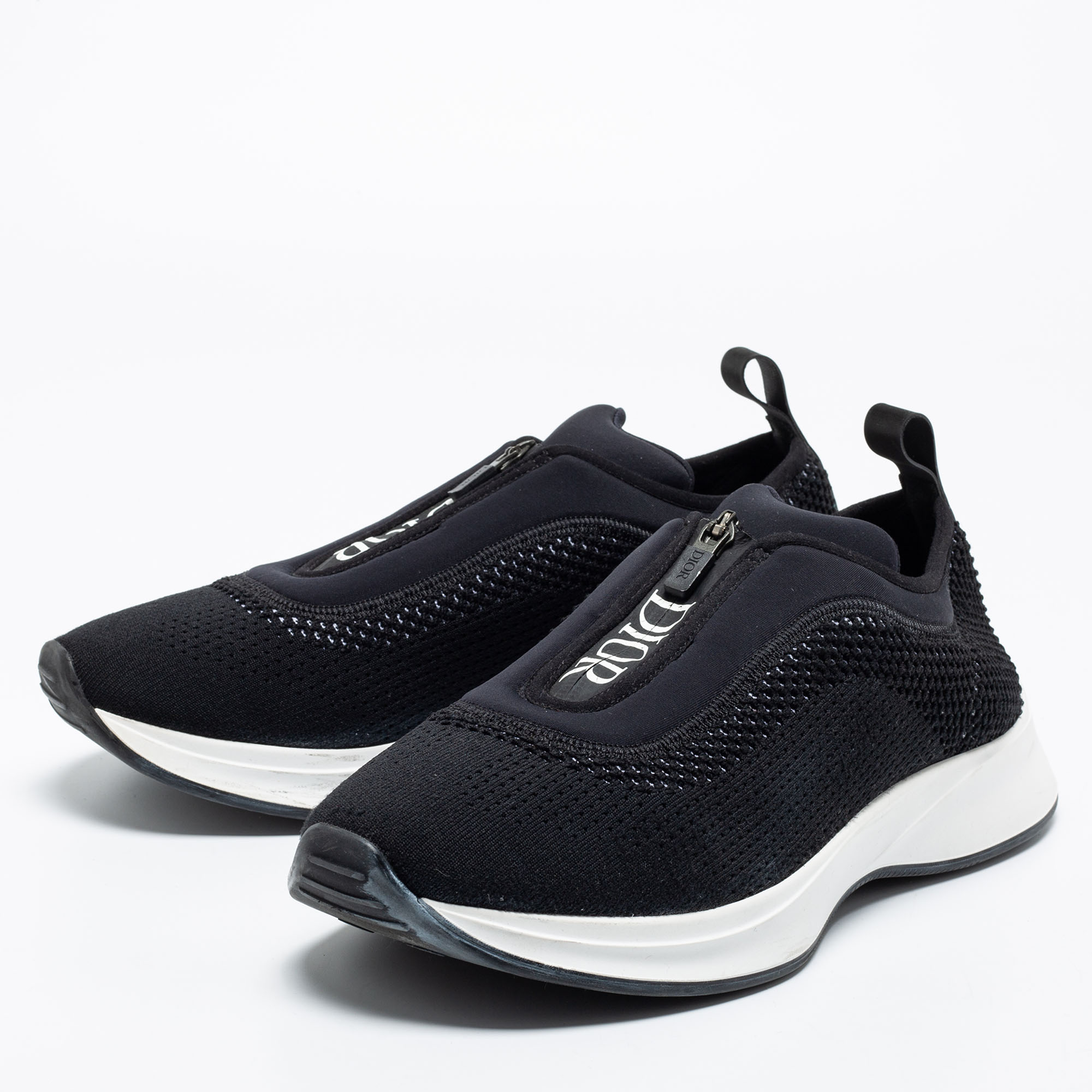 

Dior Black Knit Fabric and Neoprene B25 Slip On Sneakers Size