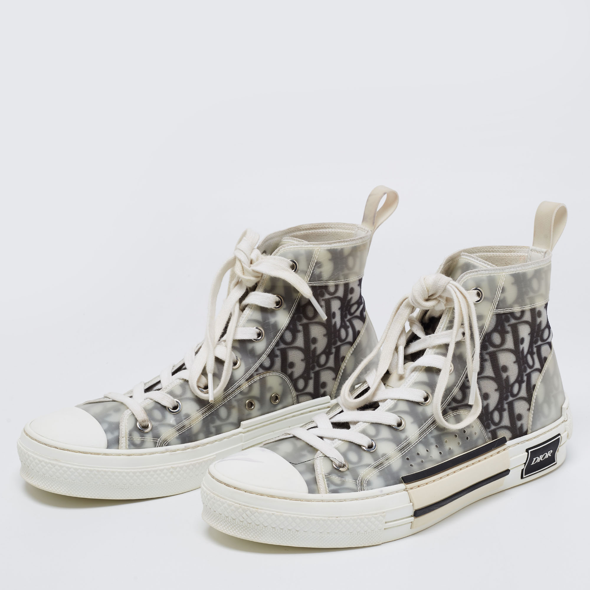 

Dior Green/White PVC And Mesh B23 High Top Sneakers Size