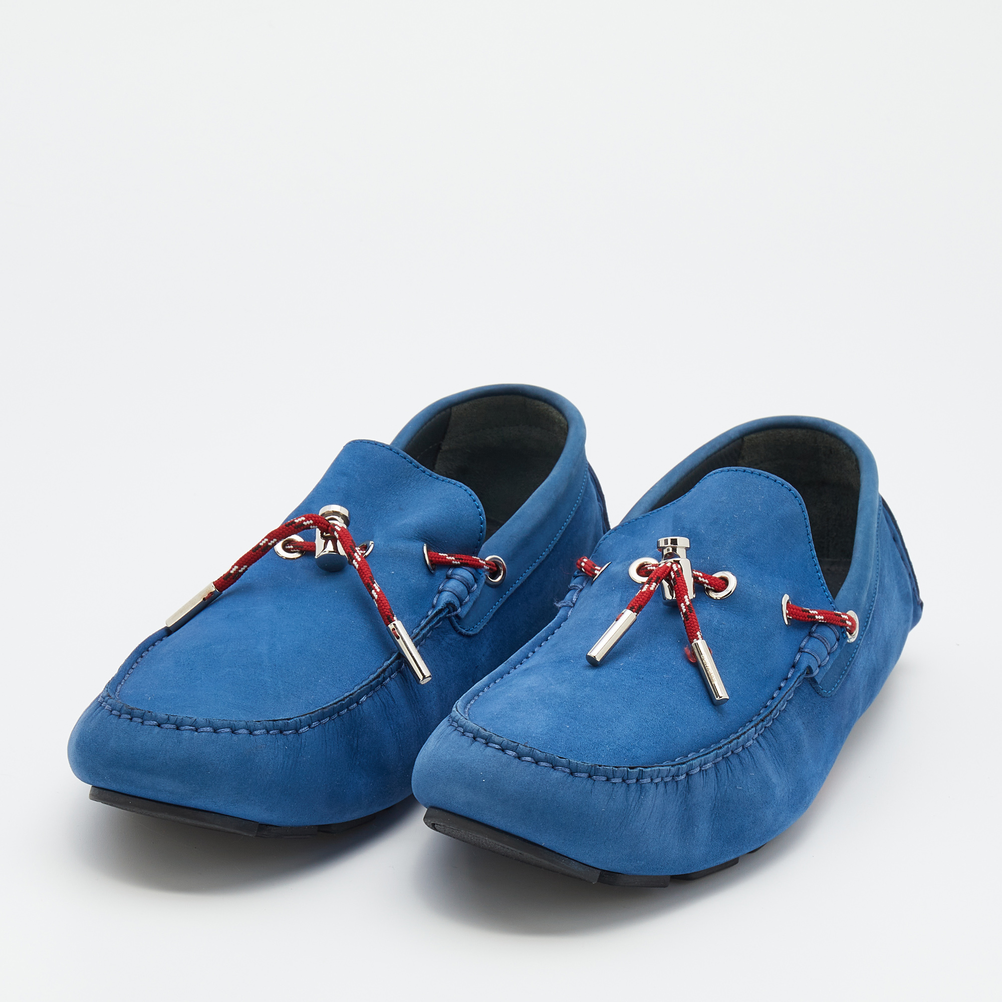 

Dior Blue Nubuck Leather Slip On Loafers Size