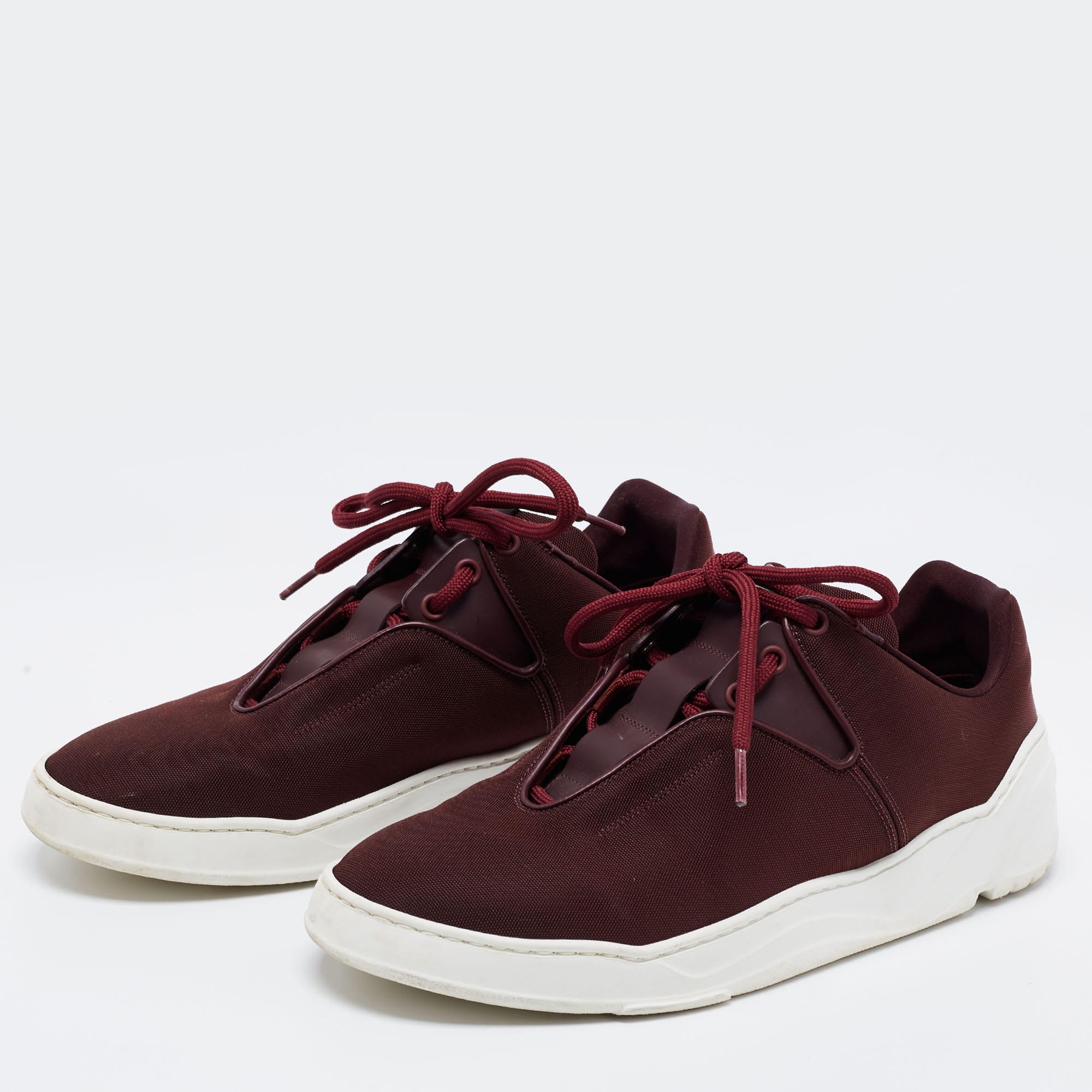 

Dior Burgundy Canvas B17 Low Top Sneakers Size