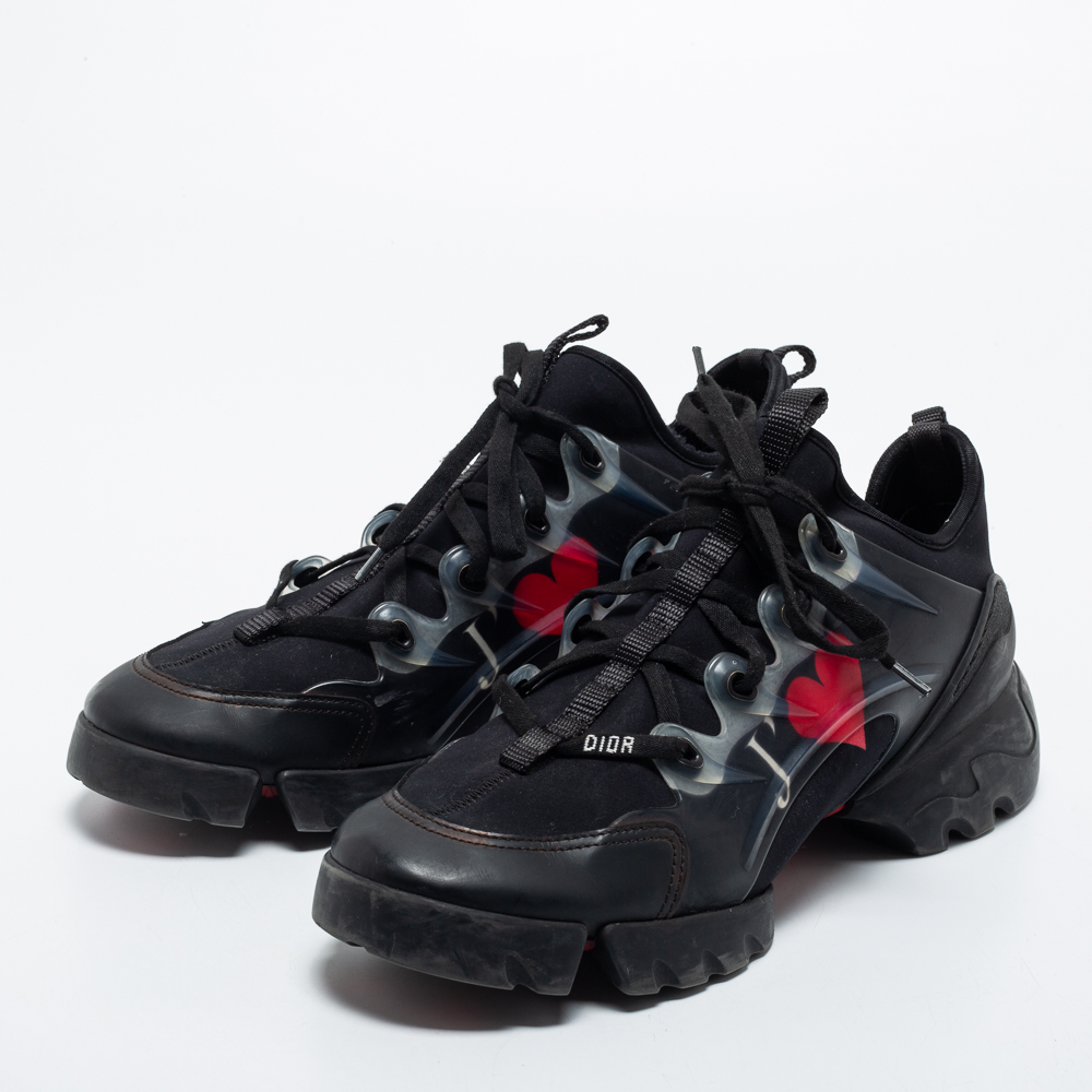 

Dior Black Neoprene, Leather and Rubber D-Connect Sneakers Size