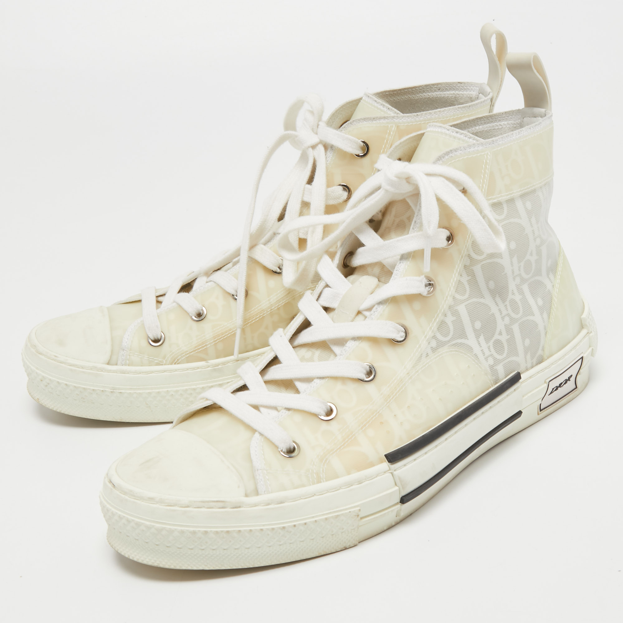 

Dior White PVC and Mesh B23 High Top Sneakers Size