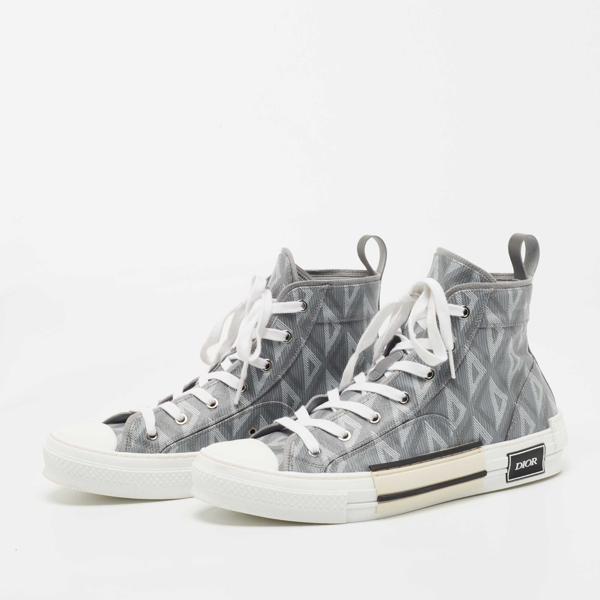 

Dior Grey/White Canvas B23 High Top Sneakers Size