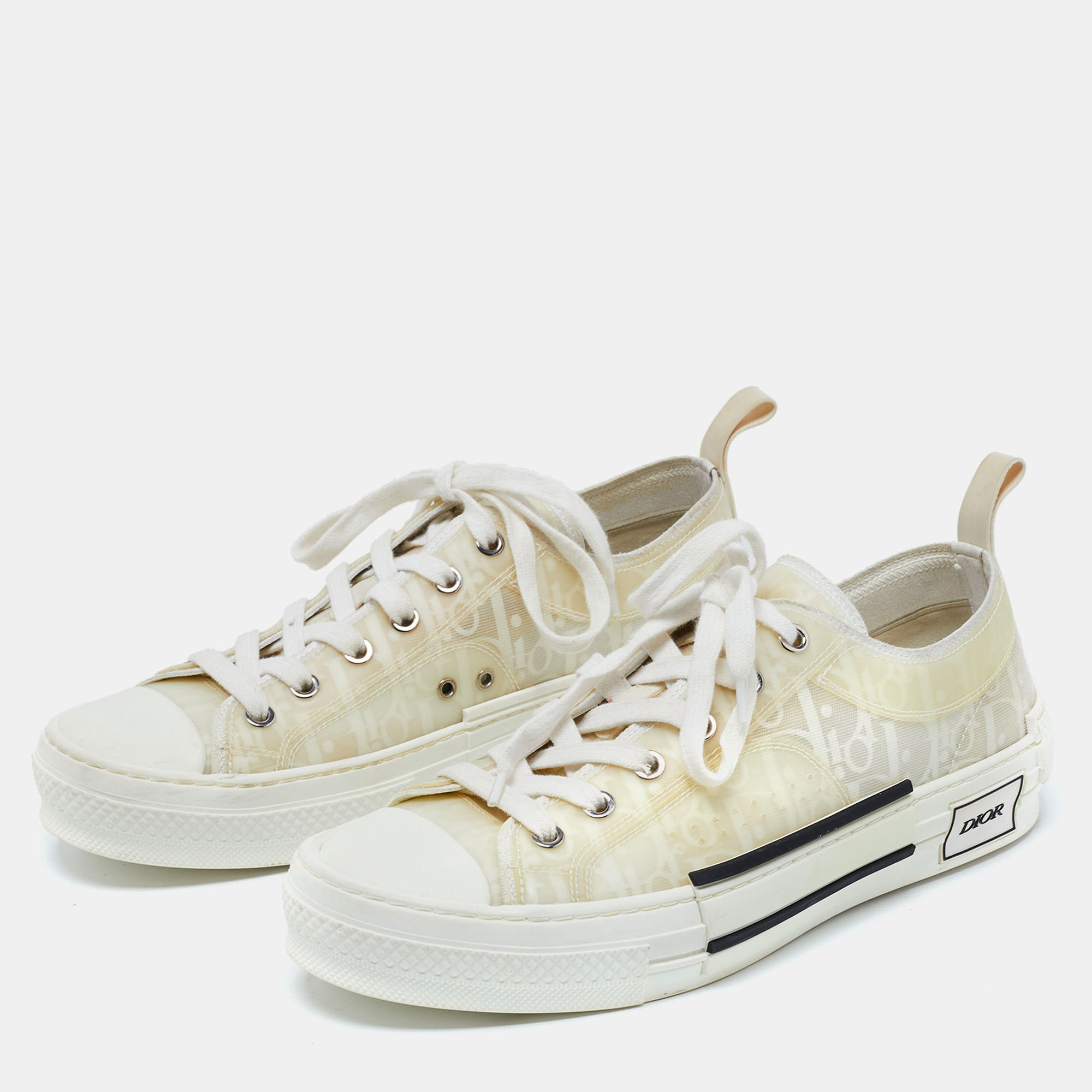 

Dior White Oblique Mesh and Rubber B23 Low Top Sneakers Size