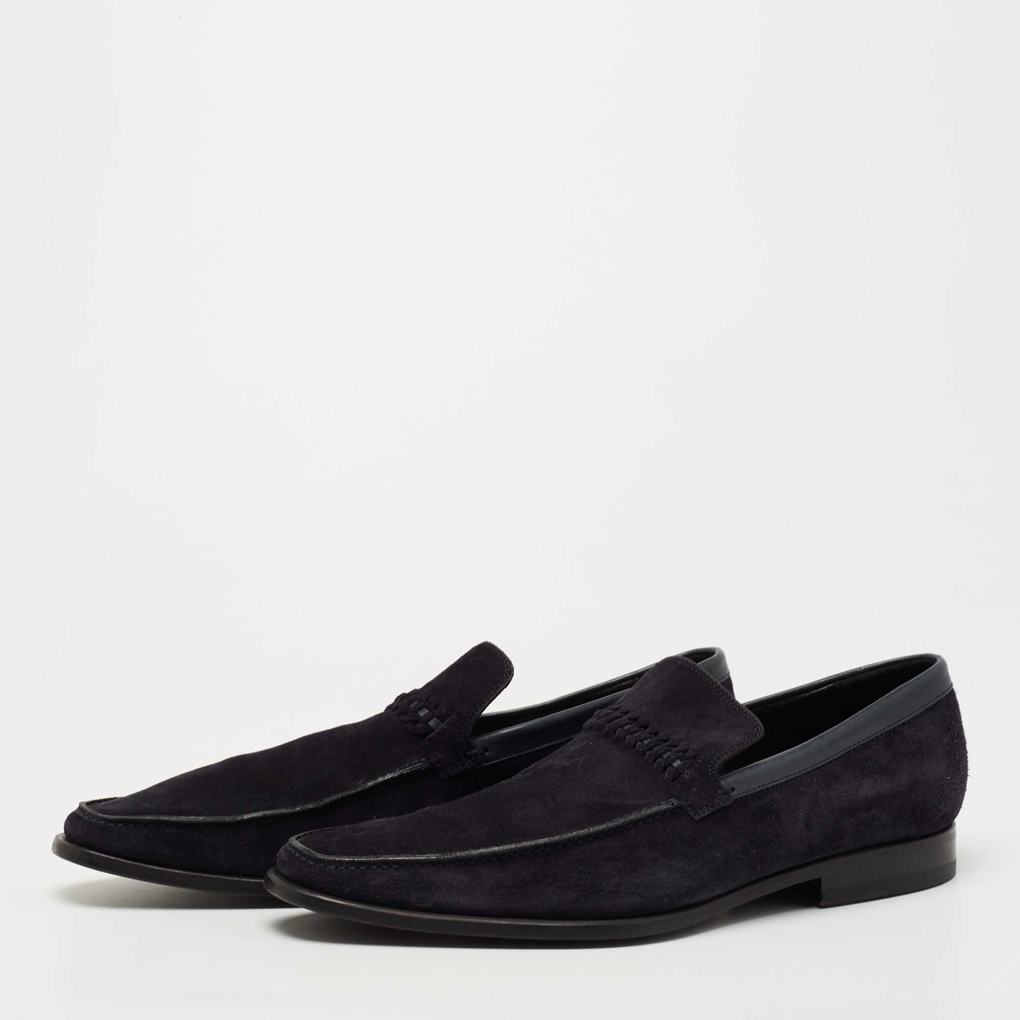 

Dior Navy Blue Suede Slip On Loafers Size