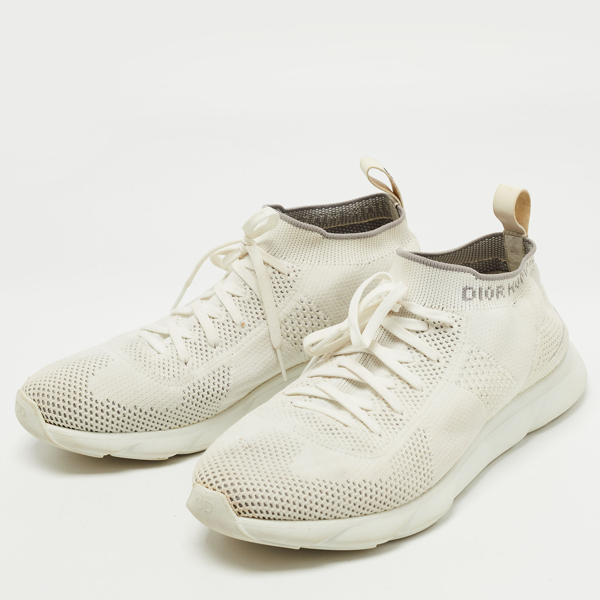 

Dior White/Grey Knit B21 Socks Low Top Sneakers Size