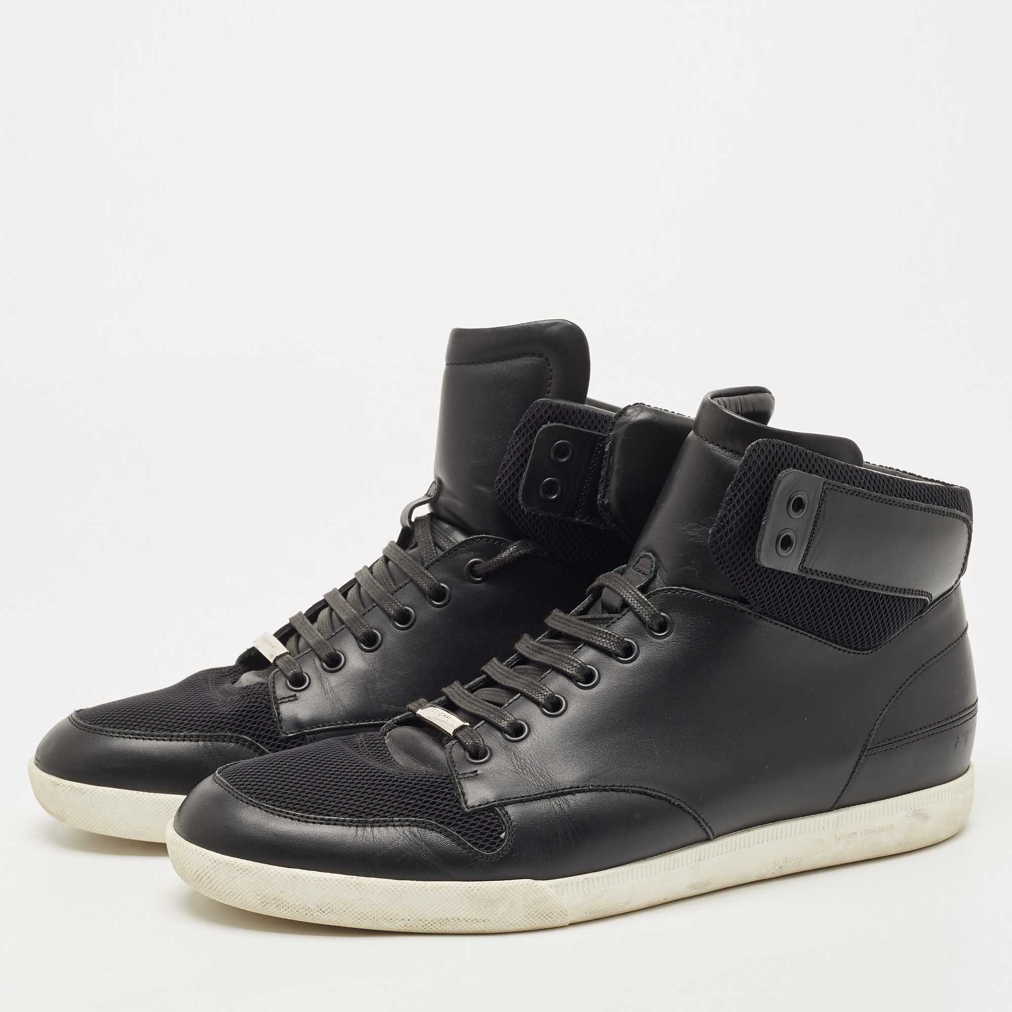 

Dior Black Leather and Mesh High Top Sneakers Size