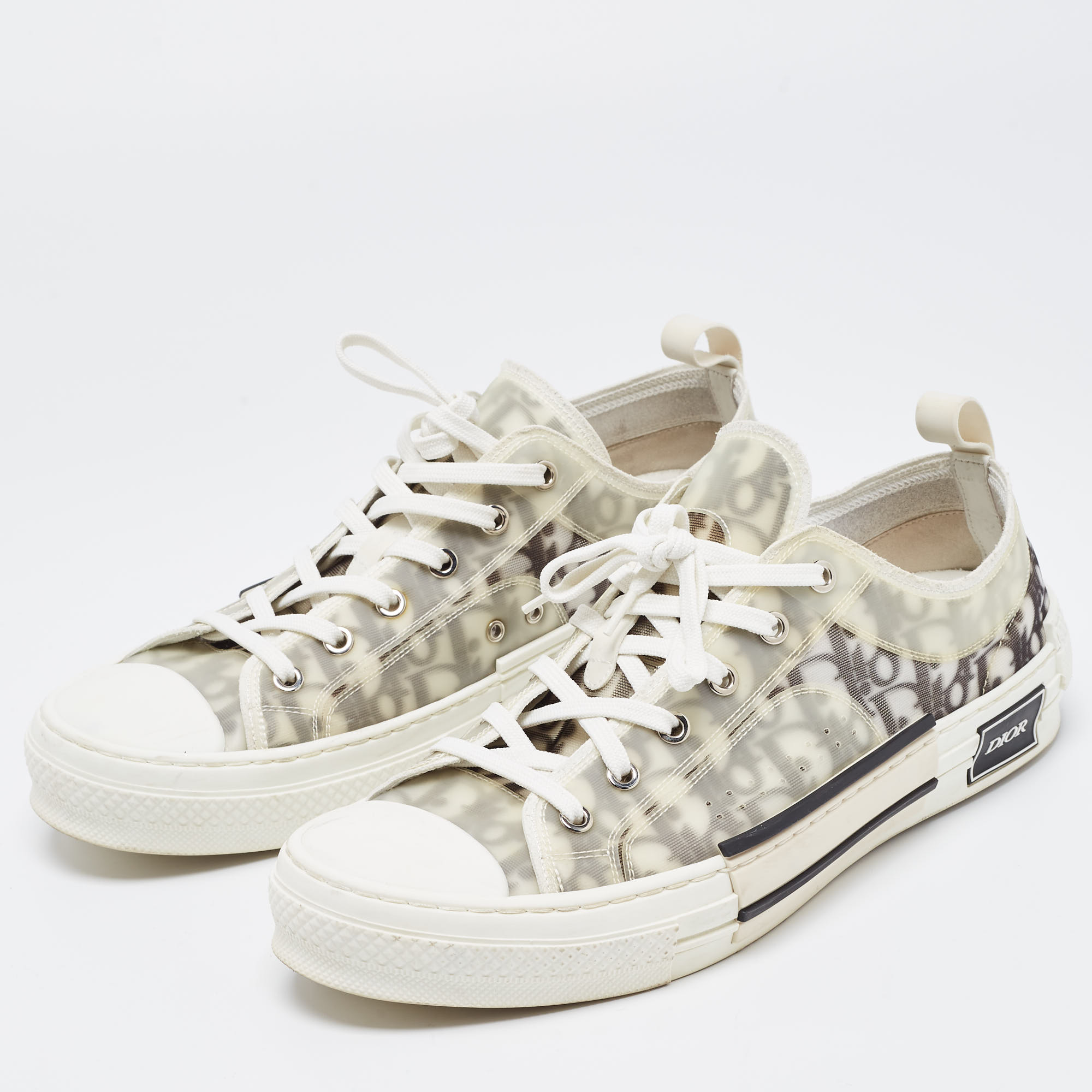 

Dior Transparent/White Mesh and PVC B23 Low Top Sneakers Size