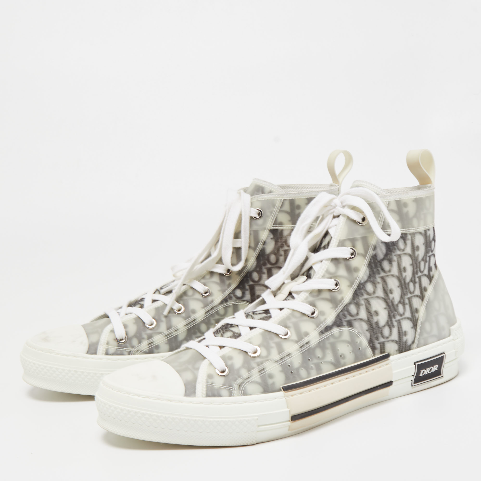 

Dior Two Tone Oblique Mesh and PVC B23 High Top Sneakers Size, Grey