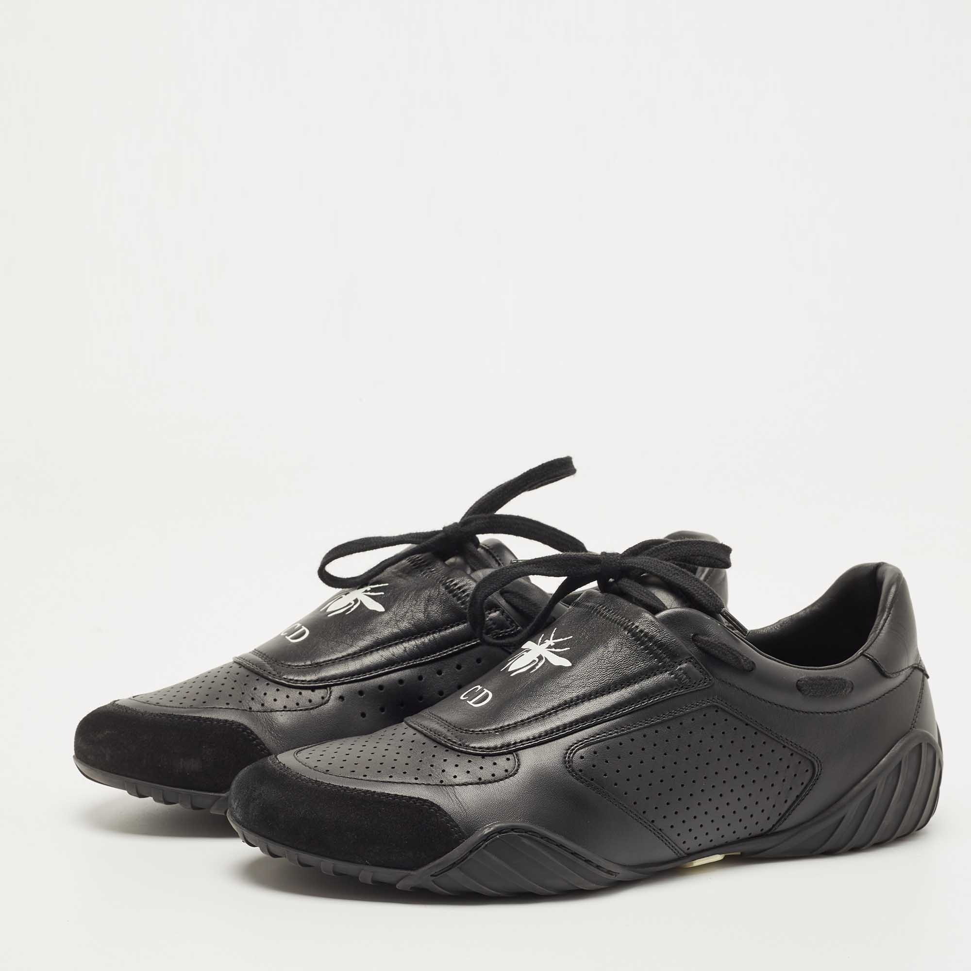 

Dior Black Leather and Suede Low Top Sneakers Size