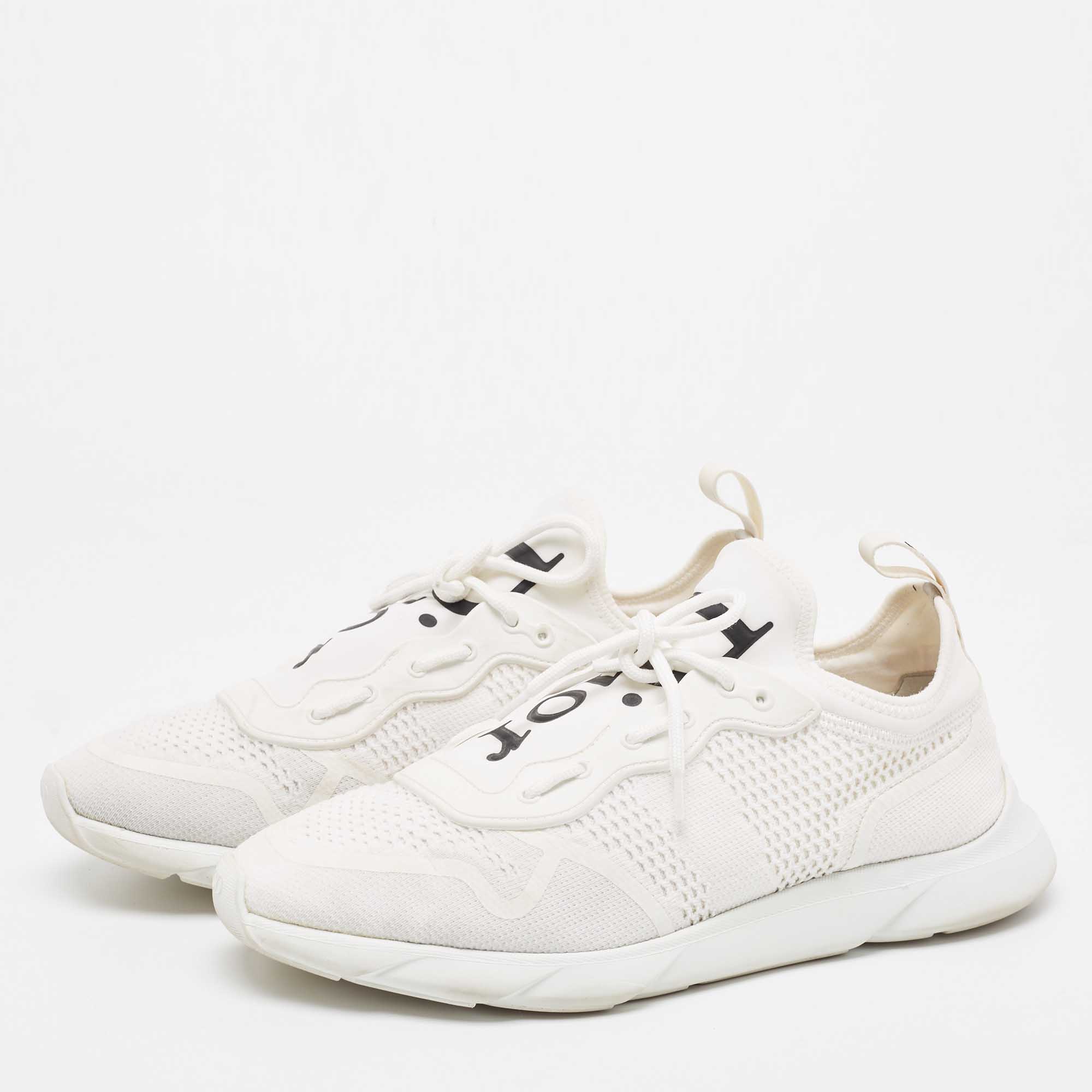 

Dior White Knit Fabric B21 Neo Low Top Sneakers Size