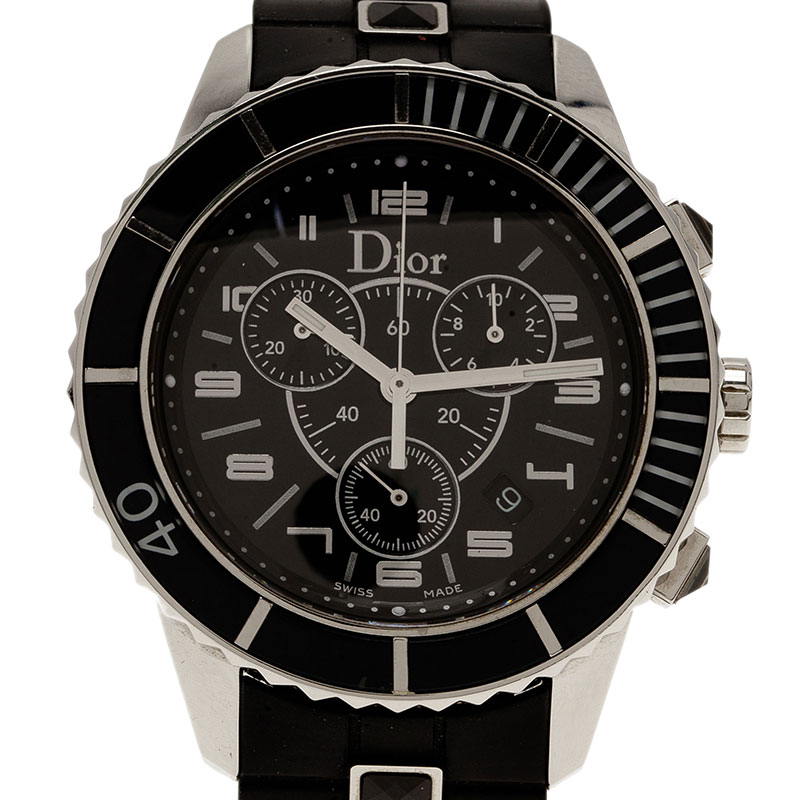 Buy Dior Christal Quartz Chronograph Stainless Steel & Ceramic Black