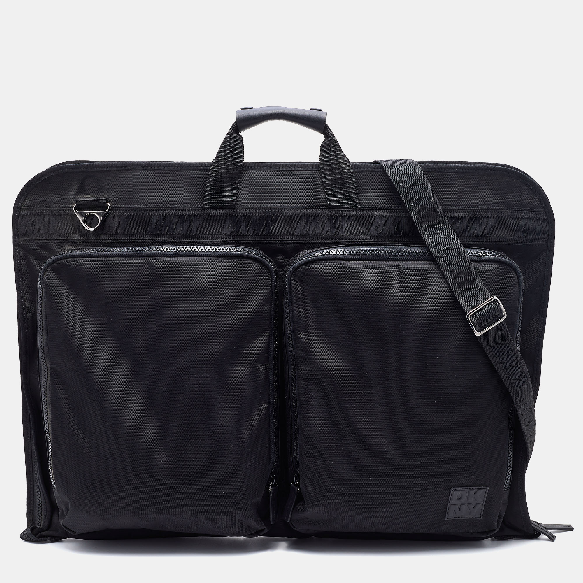 Pre Owned DKNY Black Nylon Garment Luggage Travel Bag