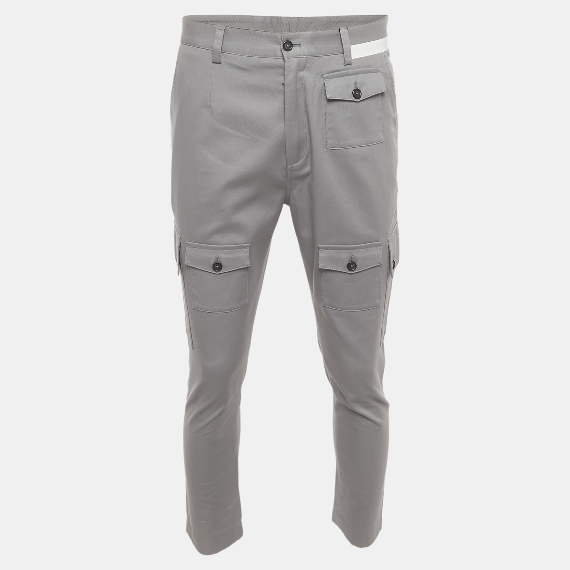 

Dolce & Gabbana Grey Gabardine Cargo Trousers S