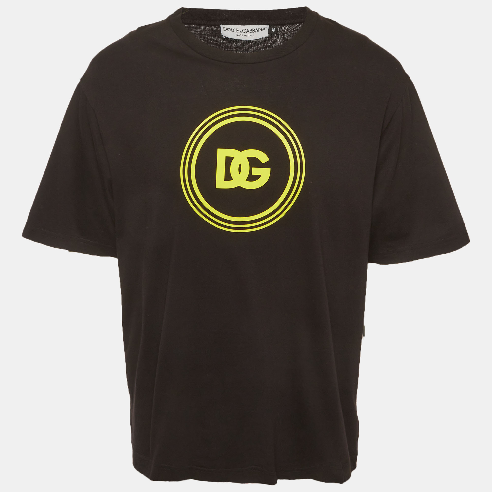 

Dolce & Gabbana Black Logo Print Jersey Crewneck T-Shirts M