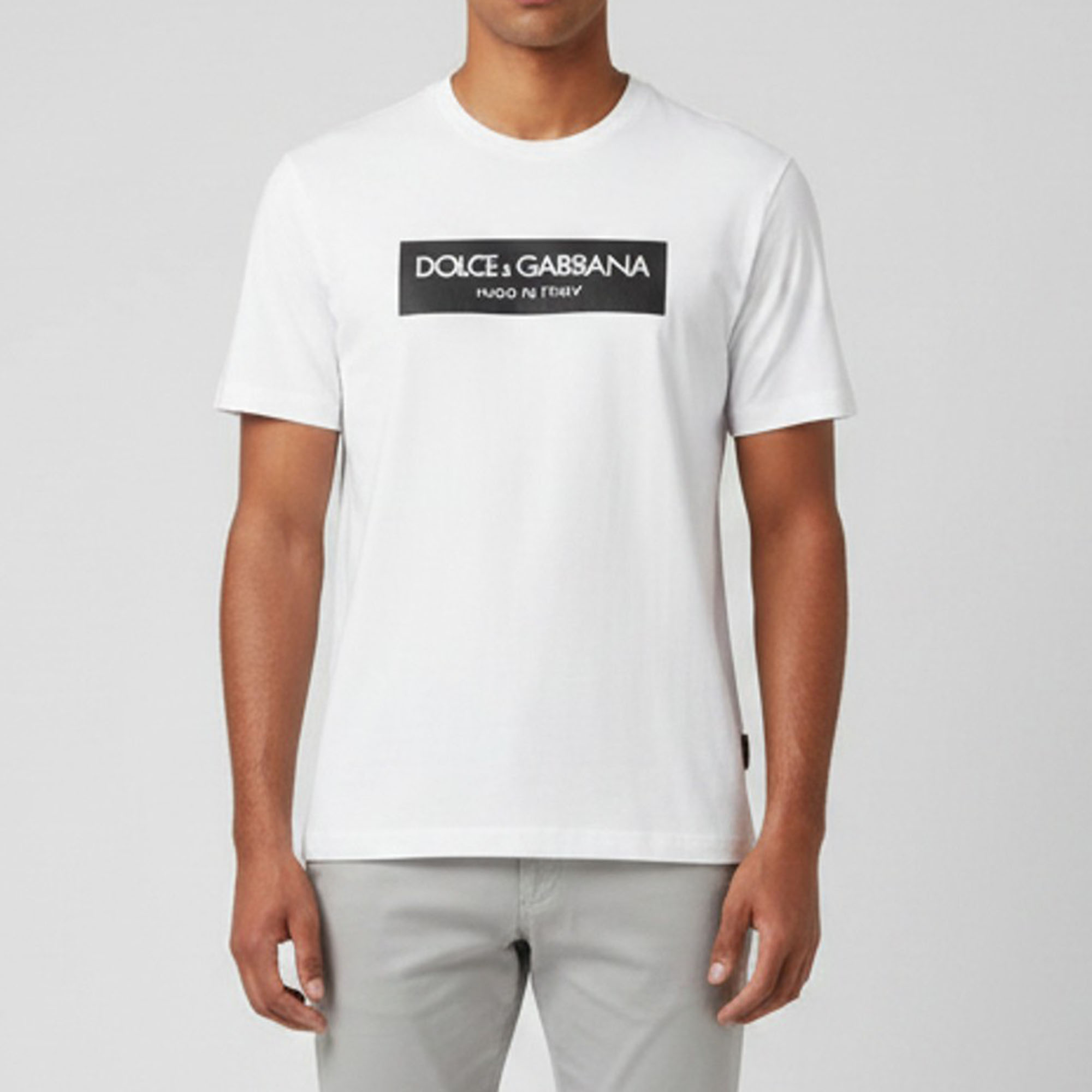 

Dolce & Gabbana White Printed Jersey Crewneck T-Shirt L